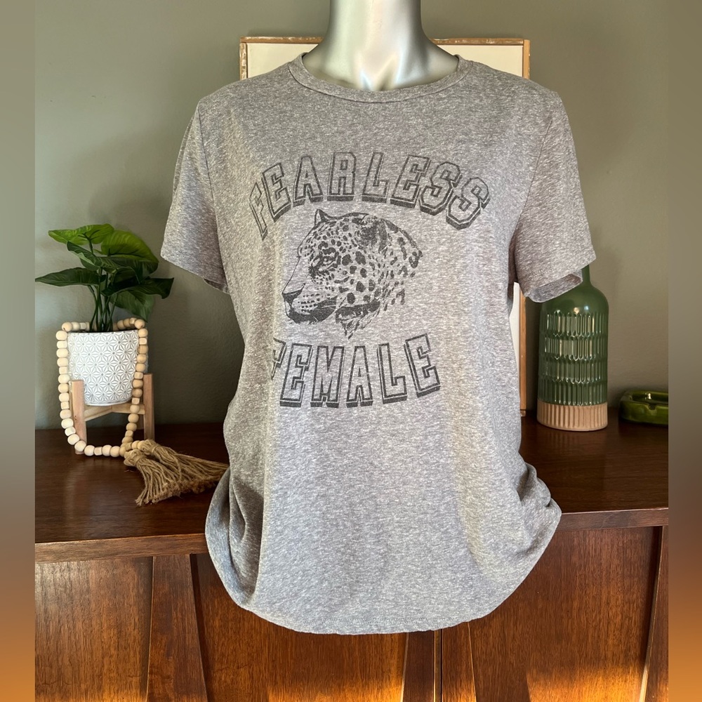 Fearless Female Gray Short Sleeve Tee NWOT